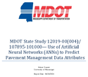 Development of Pavement Performance Models for MDOT A Neural Network Approach