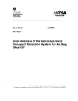 Cost analysis of the MercedesBenz occupant detection system for air bag shutoff