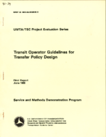 Transit Operator Guidelines for Transfer Policy Design