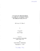 A Study of the wearing caused by studded tires on Oregon highways