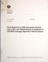 Final report of a 1990 Chevrolet Caprice into a 50 left offset barrier in support of CRASH3 damage algorithm reformulation