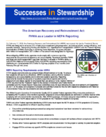 Successes in Stewardship  The American Recovery and Reinvestment Act FHWA as a Leader in NEPA Reporting