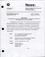 Secretary of Transportation Rodney Slater Speeches March 1999