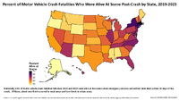 Percent of Motor Vehicle Crash Fatalities Who Were Alive at Scene PostCrash by State 2019  2023