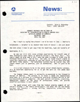 Remarks Prepared for Delivery by Secretary of Transportation Elizabeth Hanford Dole Waterloo Chamber of Commerce