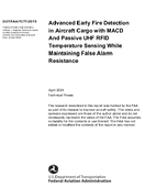 Advanced Early Fire Detection in Aircraft Cargo with MACD And Passive UHF RFID Temperature Sensing While Maintaining False Alarm Resistance