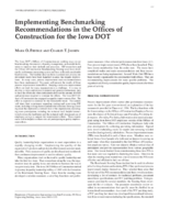 Implementing benchmarking recommendations in the Offices of Construction for the Iowa DOT