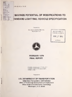Cost Savings Potential of Modification to the Standard Light Rail Vehicle Specification