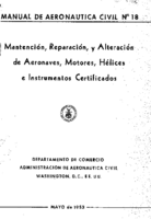 CAM 18 Mantencion Reparacion Y Alteracion De Aeronaves Motores Helices E Instrumentos Certificados