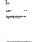 Responsible Alcohol Service Programs Evaluation