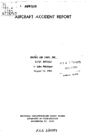 Investigation of Aircraft Accident UNITED AIRLINES LAKE MICHIGAN 19650816