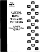 National Transit Summaries and Trends For the 1994 National Transit Database Report Year
