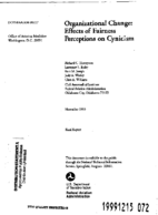 Organizational Change Effects of Fairness Perceptions on Cynicism
