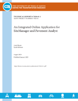 An Integrated Online Application for SiteManager and Pavement Analyst