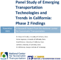 Panel Study of Emerging Transportation Technologies and Trends in California Phase 2 Findings