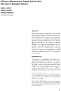 Efficiency Measures and Output Specification The Case of European Railways