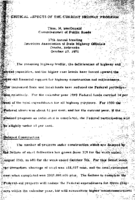 Critical Aspects of the Current Highway Program