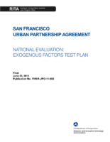 San Francisco urban partnership agreement national evaluation  exogenous factors test plan