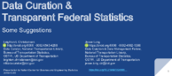 Data Curation  Transparent Federal Statistics Presentation to National Center for Science and Engineering Statistics