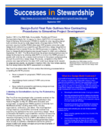 Successes in Stewardship  DesignBuild Final Rule Outlines New Contracting Procedures to Streamline Project Development