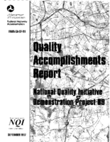 Quality Accomplishments Report National Quality Initiative Demonstration Project 89