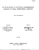 An evaluation of potential decompression hazards in small pressurized aircraft