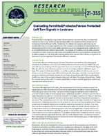 Evaluating PermittedProtected Versus Protected Left Turn Signals in Louisiana Research Project Capsule 213SS