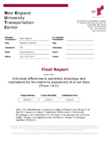 Individual differences in peripheral physiology and implications for the realtime assessment of driver state phase I  II