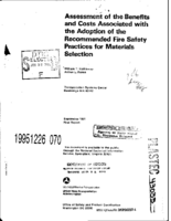 Assessment of the Benefits and Costs Associated with the Adoption of the Recommended Fire Safety Practices for Rail Transit Materials Selection