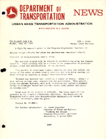 Department of Transportation News Urban Mass Transportation Administration DOT15169