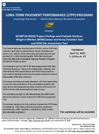 LongTerm Pavement Performance LTPP Program Presents NCHRP 205020 Project Findings and Products Webinar WeighinMotion WIM Sensor and Array Selection Tool and WIM Site Assessment Tool