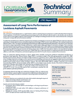 Assessment of LongTerm Performance of Louisiana Asphalt Pavements Summary