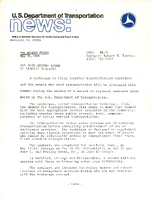 US Department of Transportation News Office of Assistant Secretary for Governmental and Public Affairs UMTA 2679 DOT Sets Second Round of Transit Seminars