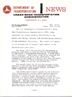 Department of Transportation News Urban Mass Transportation Administration UMTA 11474
