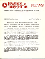 Department of Transportation News Urban Mass Transportation Administration DOT 11569