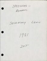 List of Speeches Given by Secretary of Transportation Drew Lewis in 1981