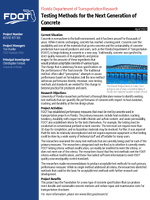 Testing Methods for the Next Generation of Concrete Summary