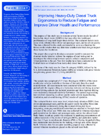 Improving HeavyDuty Diesel Truck Ergonomics to Reduce Fatigue and Improve Driver Health and Performance TechBrief
