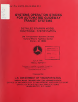 Systems Operation Studies for Automated Guideway Transit Systems Feeder Systems Model Functional Specification