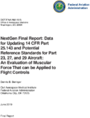 NextGen Final Report Data for Updating 14 CFR Part 25143 and Potential Reference Standards for Part 23 27 and 29 Aircraft An Evaluation of Muscular Force That Can Be Applied to Flight Controls