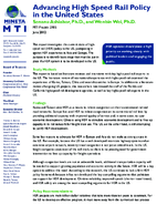 Advancing highspeed rail policy in the United States research brief