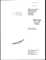 Safety and Integrity of Pipeline Systems  Philosophy and Experience in Germany
