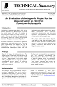 An Evaluation of the Hyperfix Project for the Reconstruction of I6570 in Downtown Indianapolis Technical Summary