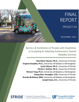 Barriers and Facilitators of People With Disabilities in Accepting and Adopting Autonomous Shared Mobility Services