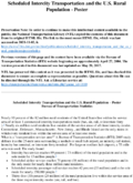 Scheduled Intercity Transportation and the US Rural Population  Poster