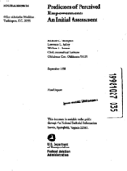 Predictors of Perceived Empowerment An Initial Assessment