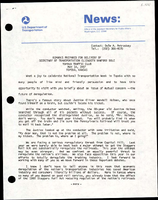 Remarks Prepared for Delivery by Secretary of Transportation Elizabeth Hanford Dole Topeka Traffic Club