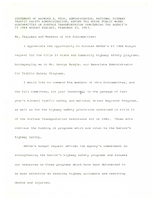 Statement of Raymond A Peck Administrator National Highway Traffic Safety Administration before the House Public Works Subcommittee on Surface Transportation Concerning the Agencys FY 1984 Budget Request