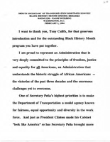 Deputy Secretary of Transportation Mortimer Downey Speeches February 1994