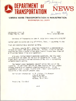 Department of Transportation News Urban Mass Transportation Administration DOT 9069